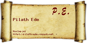Pilath Ede névjegykártya